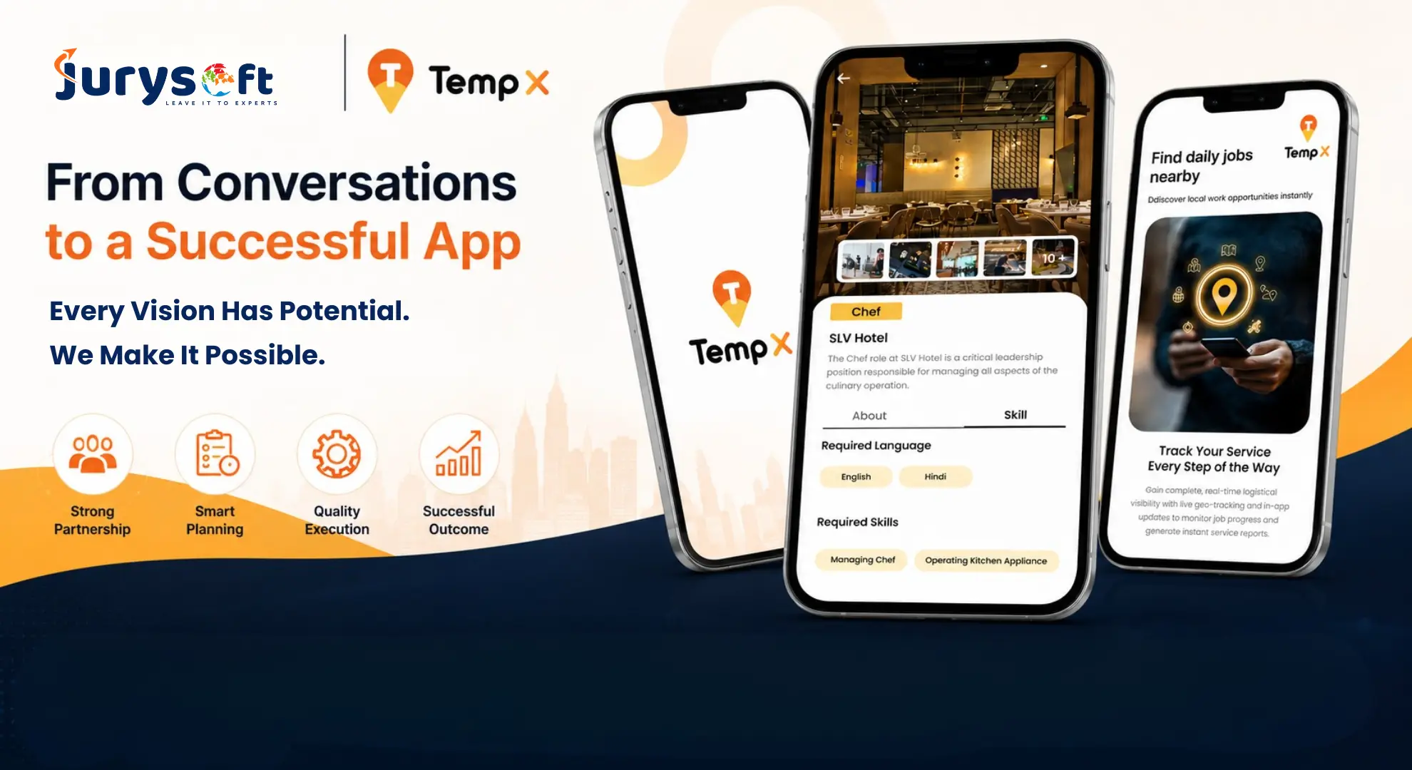 Jurysoft case study showcasing the TempX job platform app