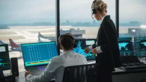 Aerospace ERP dashboard optimizing production after machine downtime
