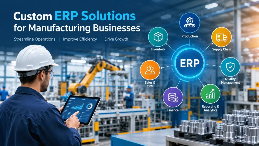 Discover custom ERP solutions for manufacturers to streamline production, inventory, quality, supply chain, and business operations with Jurysoft.