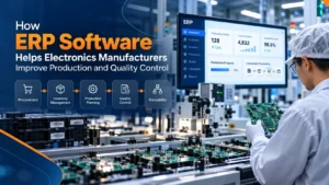Discover how ERP for electronics manufacturing improves inventory visibility, production planning, quality control, and component traceability.