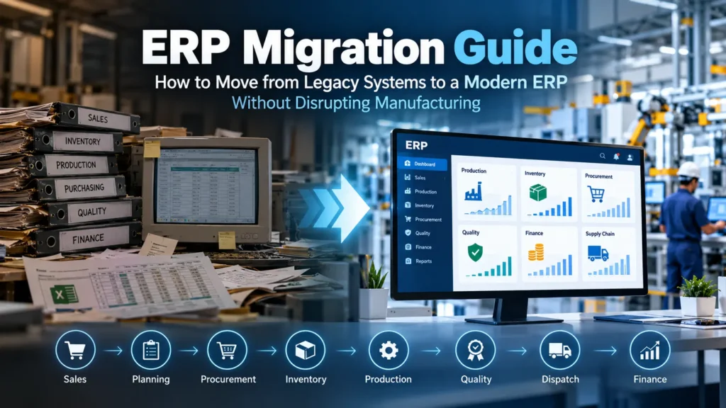 Learn how to plan and execute ERP migration with data, testing, integration, risks, and best practices for a smooth business transition.