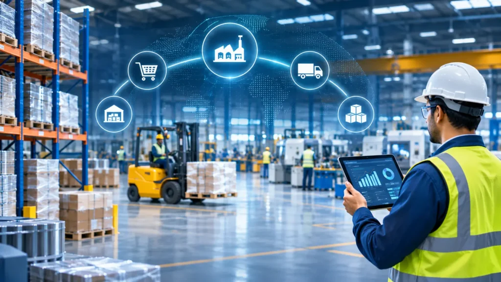 Discover how ERP supply chain management helps manufacturers improve inventory visibility, streamline procurement, coordinate suppliers and optimise production.