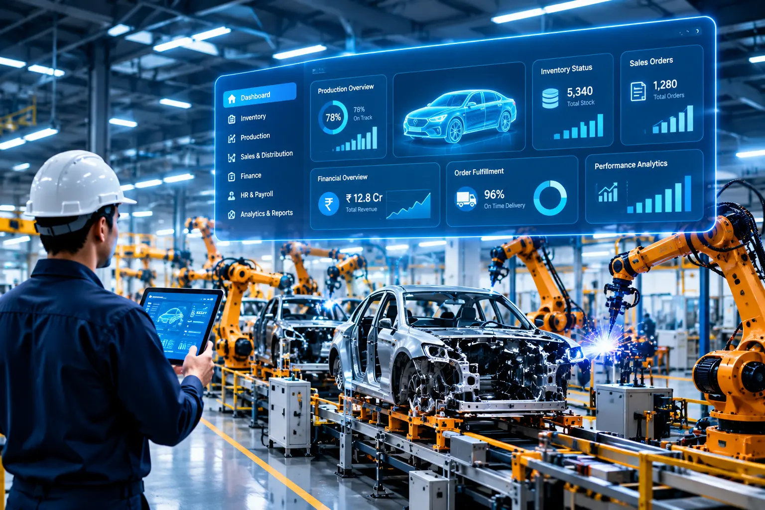 Jurysoft ERP development team working on automotive manufacturing software