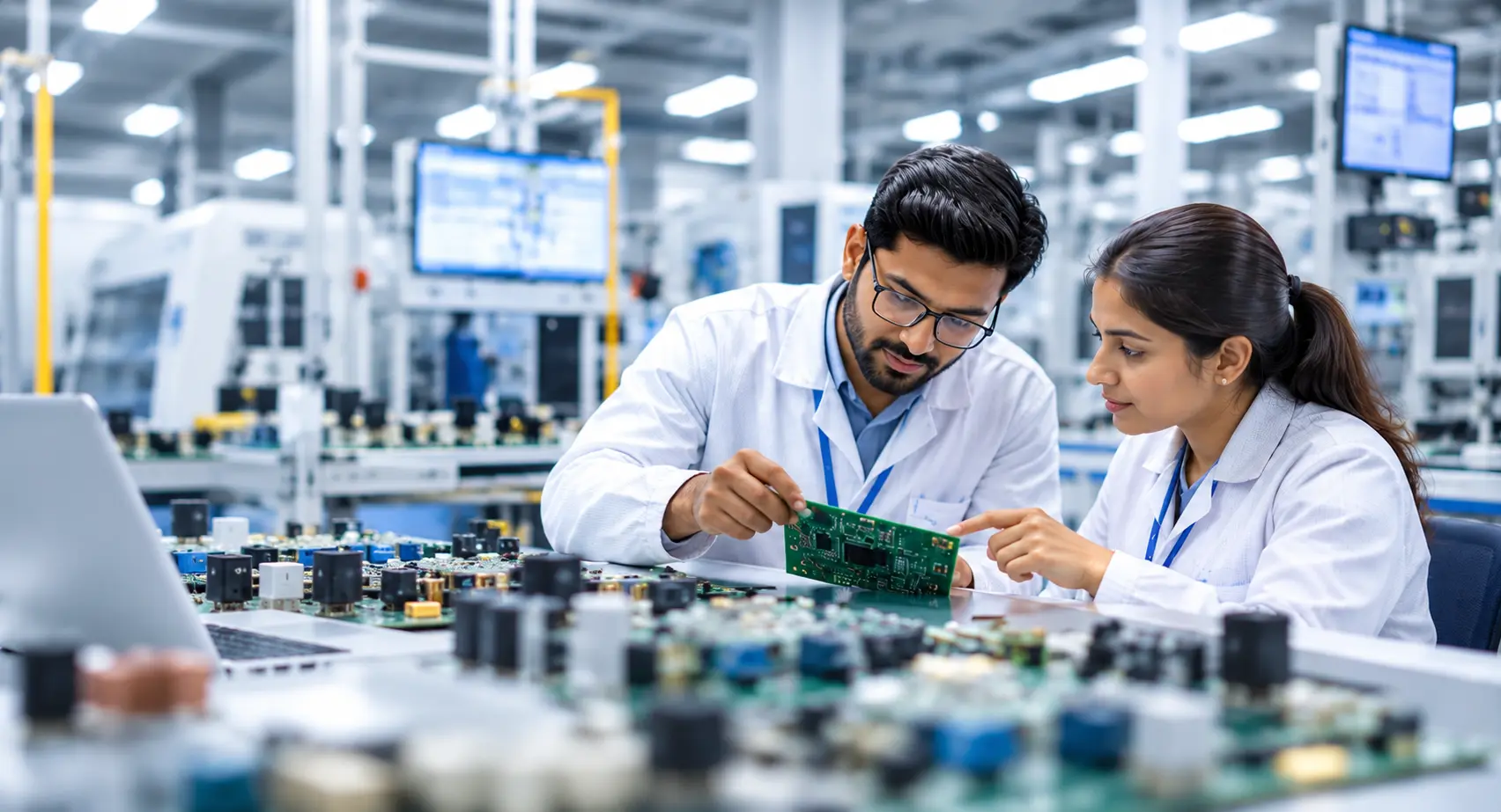 Jurysoft ERP development team working on electronics manufacturing software